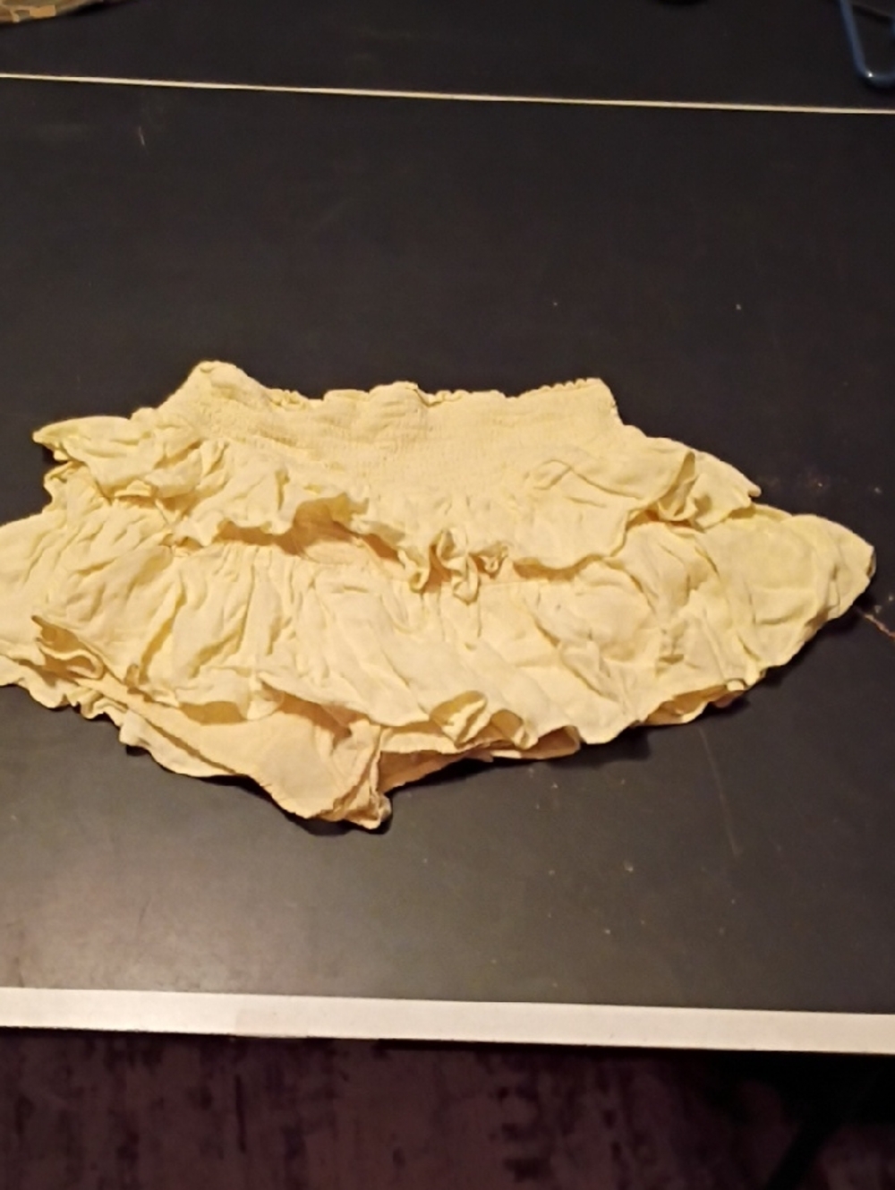 Ruffled Mini Skirt in Soft Yellow
